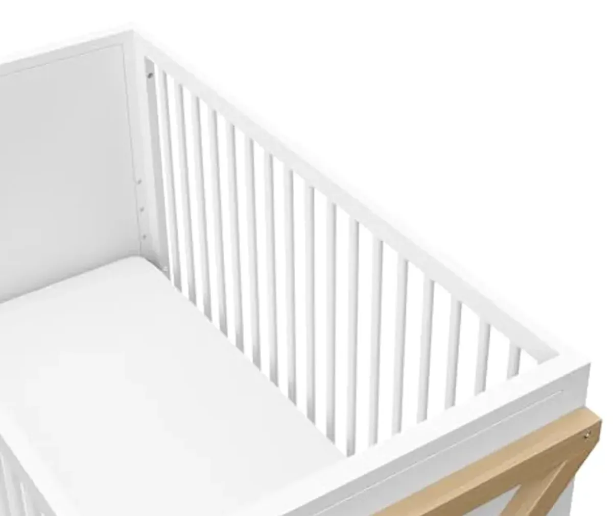 Storkcraft Equinox 3-in-1 Convertible Crib (Driftwood) - Easily Converts to Toddler Bed & Daybed, 3-Position Adjustable Mattress Support Base, Modern Two-Tone Design for Contemporary Nursery