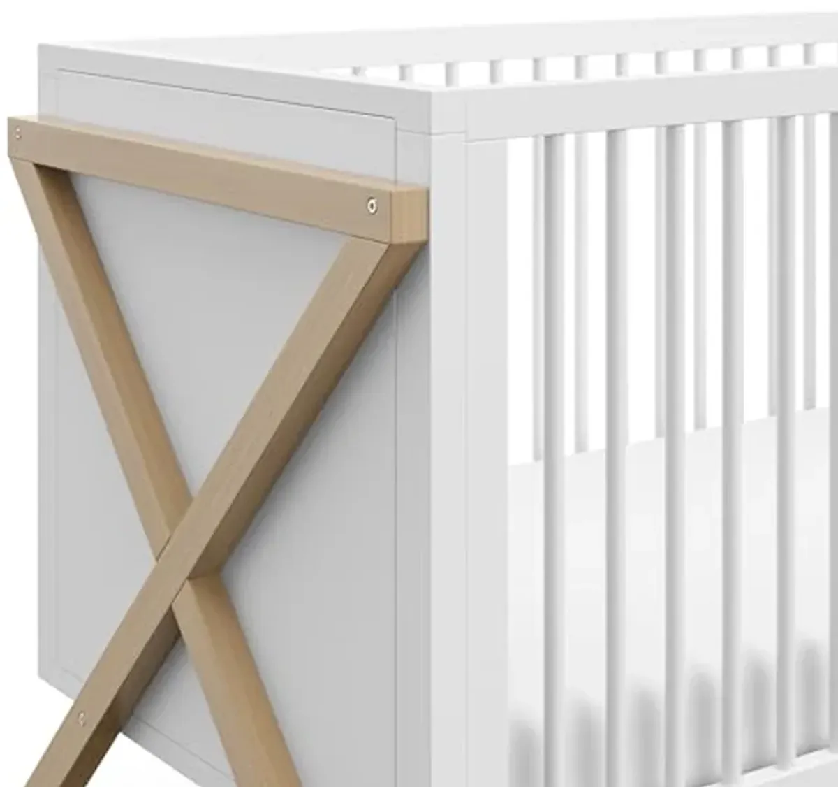 Storkcraft Equinox 3-in-1 Convertible Crib (Driftwood) - Easily Converts to Toddler Bed & Daybed, 3-Position Adjustable Mattress Support Base, Modern Two-Tone Design for Contemporary Nursery