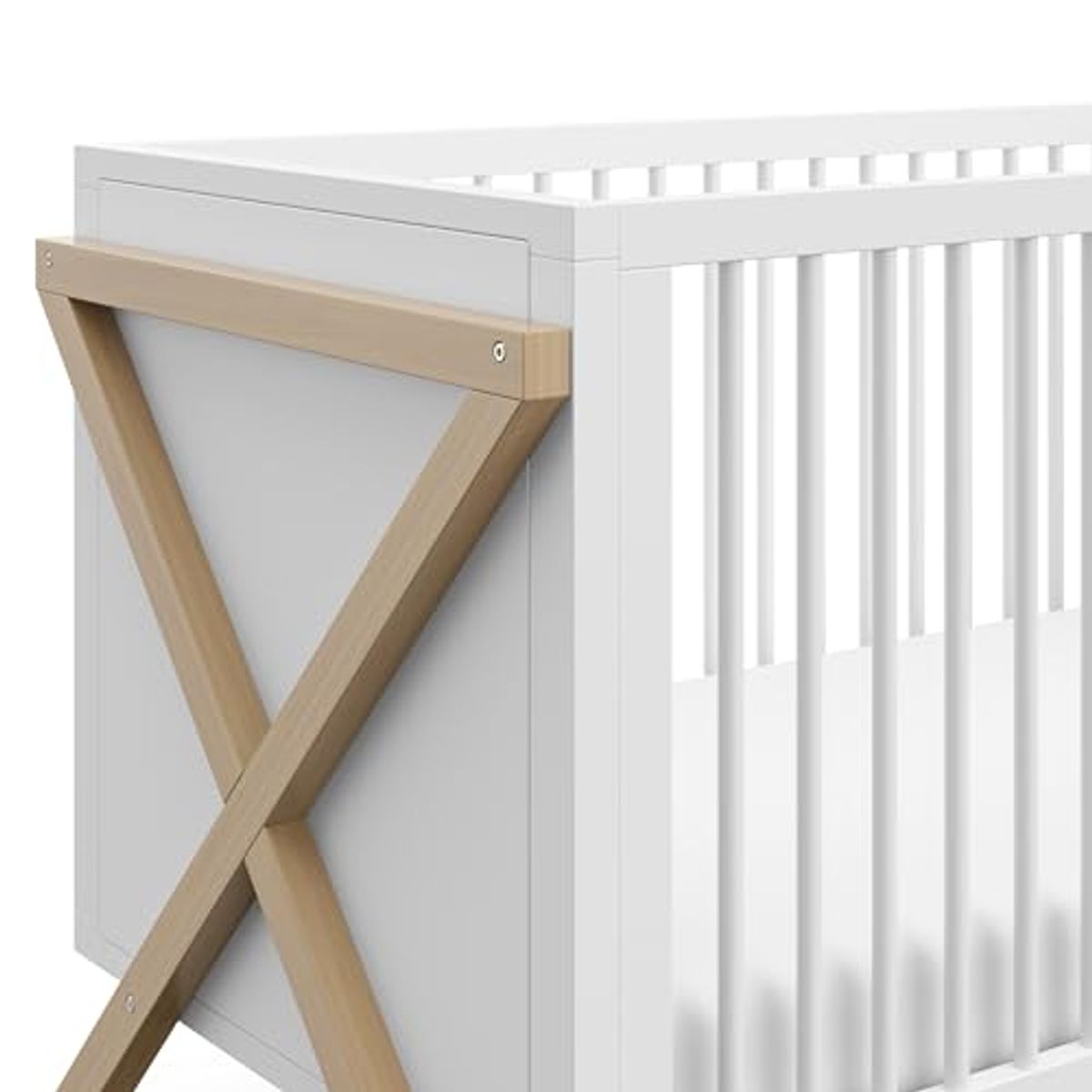 Storkcraft Equinox 3-in-1 Convertible Crib (Driftwood) - Easily Converts to Toddler Bed & Daybed, 3-Position Adjustable Mattress Support Base, Modern Two-Tone Design for Contemporary Nursery