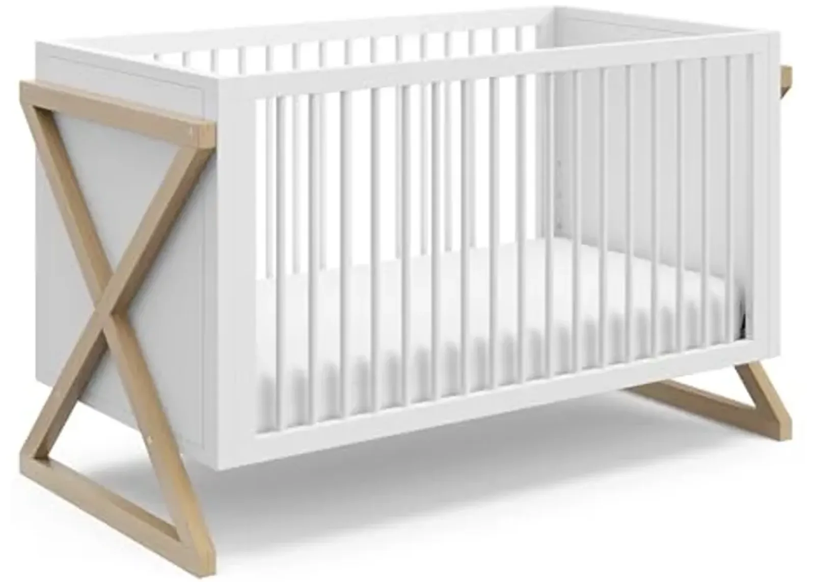 Storkcraft Equinox 3-in-1 Convertible Crib (Driftwood) - Easily Converts to Toddler Bed & Daybed, 3-Position Adjustable Mattress Support Base, Modern Two-Tone Design for Contemporary Nursery