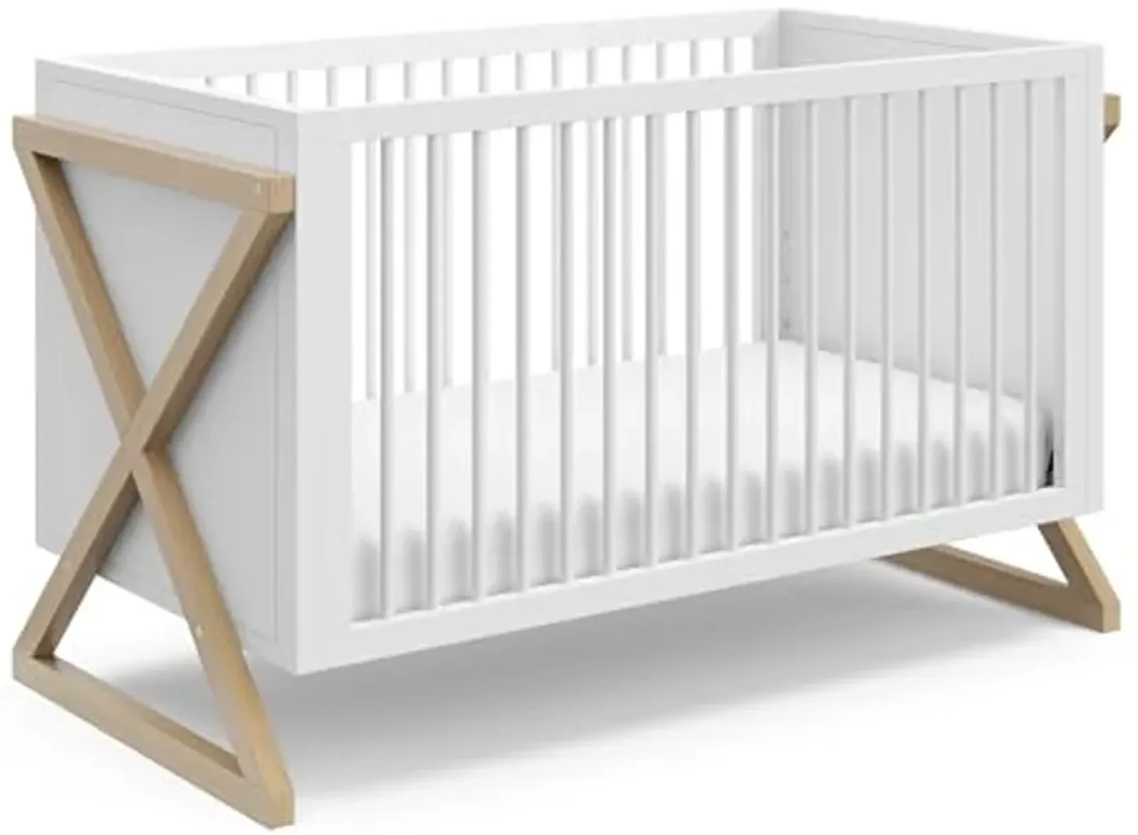 Storkcraft Equinox 3-in-1 Convertible Crib (Driftwood) - Easily Converts to Toddler Bed & Daybed, 3-Position Adjustable Mattress Support Base, Modern Two-Tone Design for Contemporary Nursery