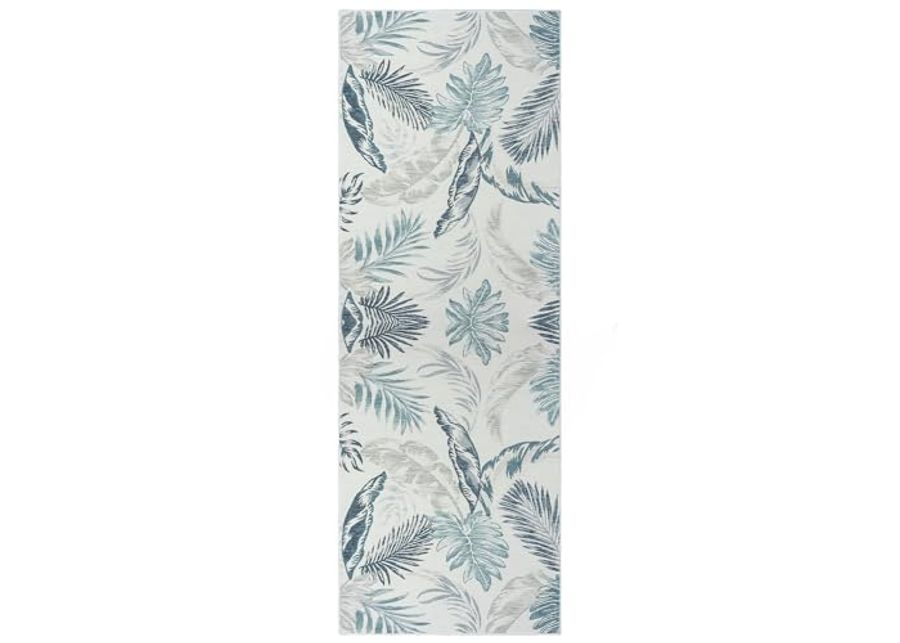 L. R. Resources, Inc. Binny Sin Palm Fronds Coastal Indoor/Outdoor Reversible Area Rug, 2' x 8'