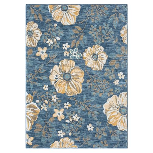 L. R. Resources, Inc. Binny Ben Floral Coastal Indoor/Outdoor Reversible Area Rug, 2' x 3'