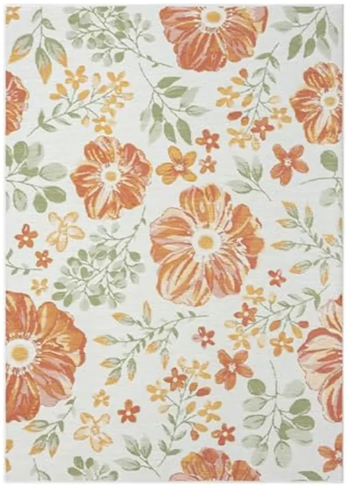 L. R. Resources, Inc. Binny Ben Floral Coastal Indoor/Outdoor Reversible Area Rug, 5'3" x 7'