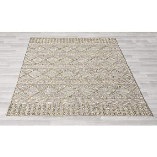 L. R. Resources, Inc. Owen Dan Contemporary Diamond Brown Indoor Outdoor Area Rug, 7'10" x 9'6"