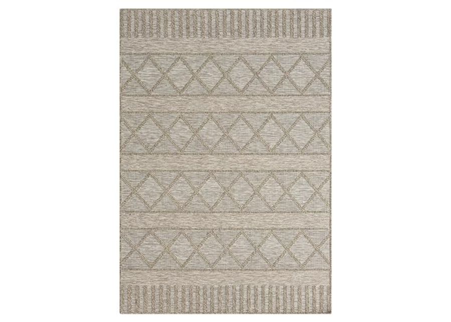 L. R. Resources, Inc. Owen Dan Contemporary Diamond Brown Indoor Outdoor Area Rug, 7'10" x 9'6"