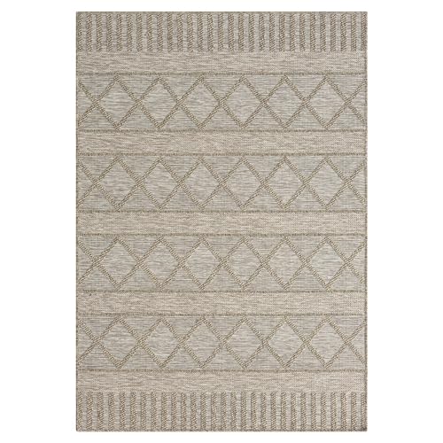 L. R. Resources, Inc. Owen Dan Contemporary Diamond Brown Indoor Outdoor Area Rug, 7'10" x 9'6"