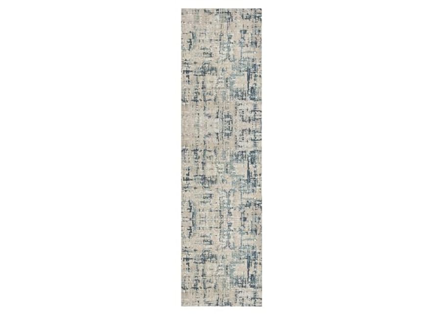 L. R. Resources, Inc. Alison Bel Gray/Blue Modern Contemporary Abstract Indoor Area Rug, 2'6" x 8'