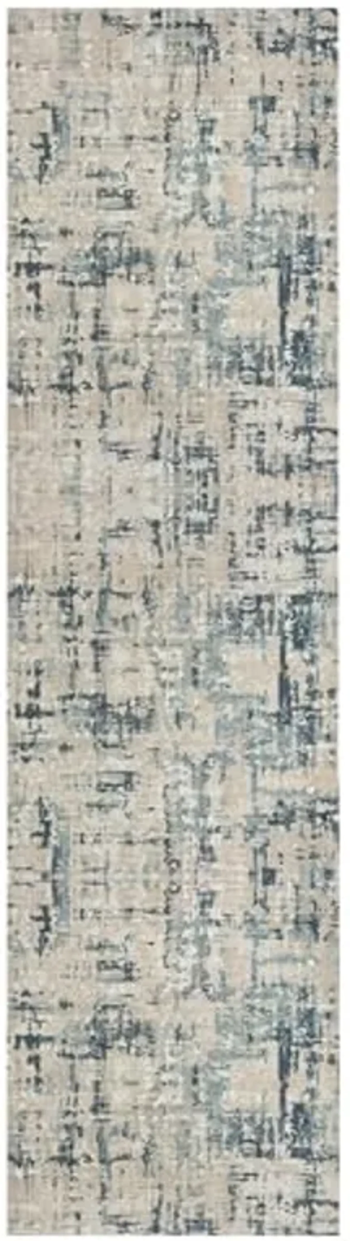 L. R. Resources, Inc. Alison Bel Gray/Blue Modern Contemporary Abstract Indoor Area Rug, 2'6" x 8'