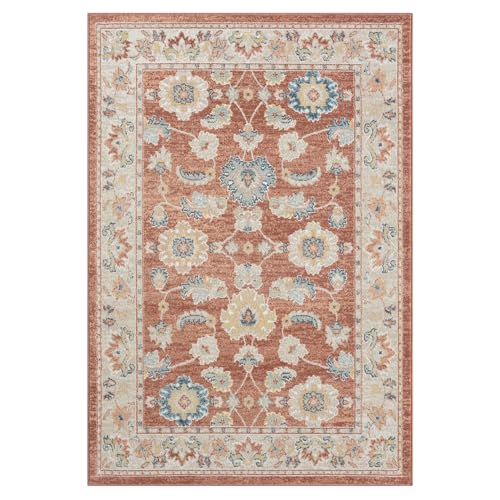 L. R. Resources, Inc. Alison Eve Rust/Ivory Classic Traditional Traditional Indoor Area Rug, 3'11" x 6'