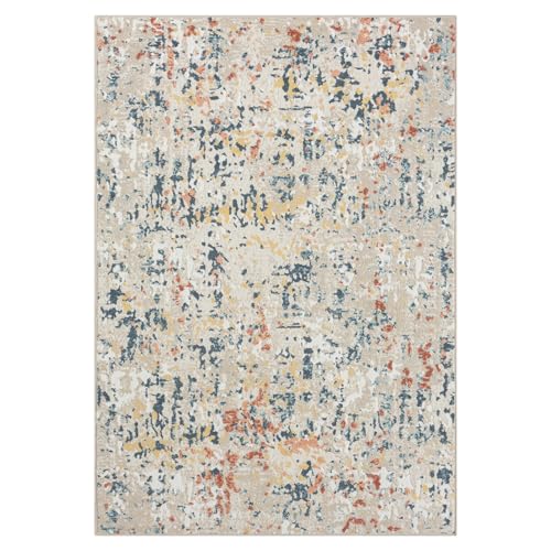 L. R. Resources, Inc. Alison May Gray/Multi Modern Contemporary Abstract Indoor Area Rug, 3'11" x 6'