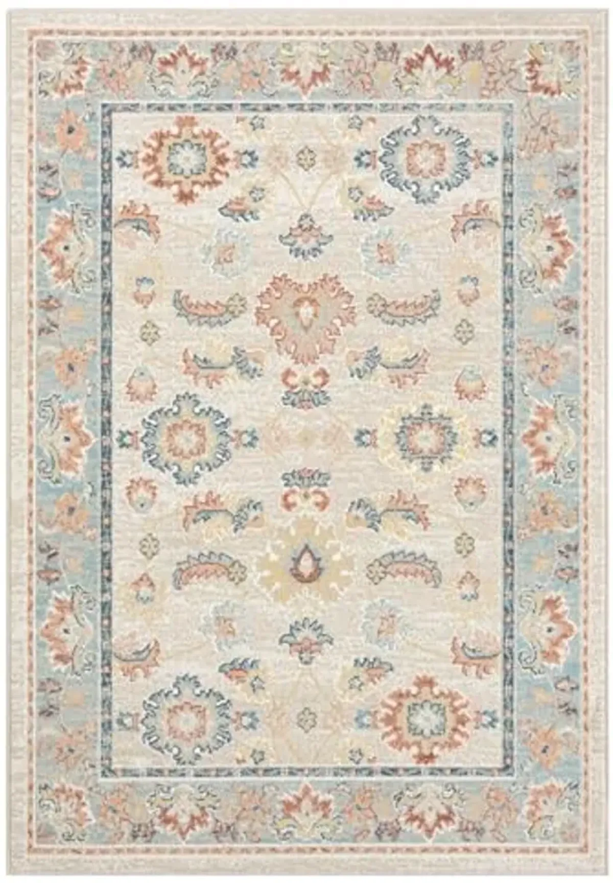 L. R. Resources, Inc. Alison Eve Ivory/Blue Classic Traditional Traditional Indoor Area Rug, 5'3" x 7'6"