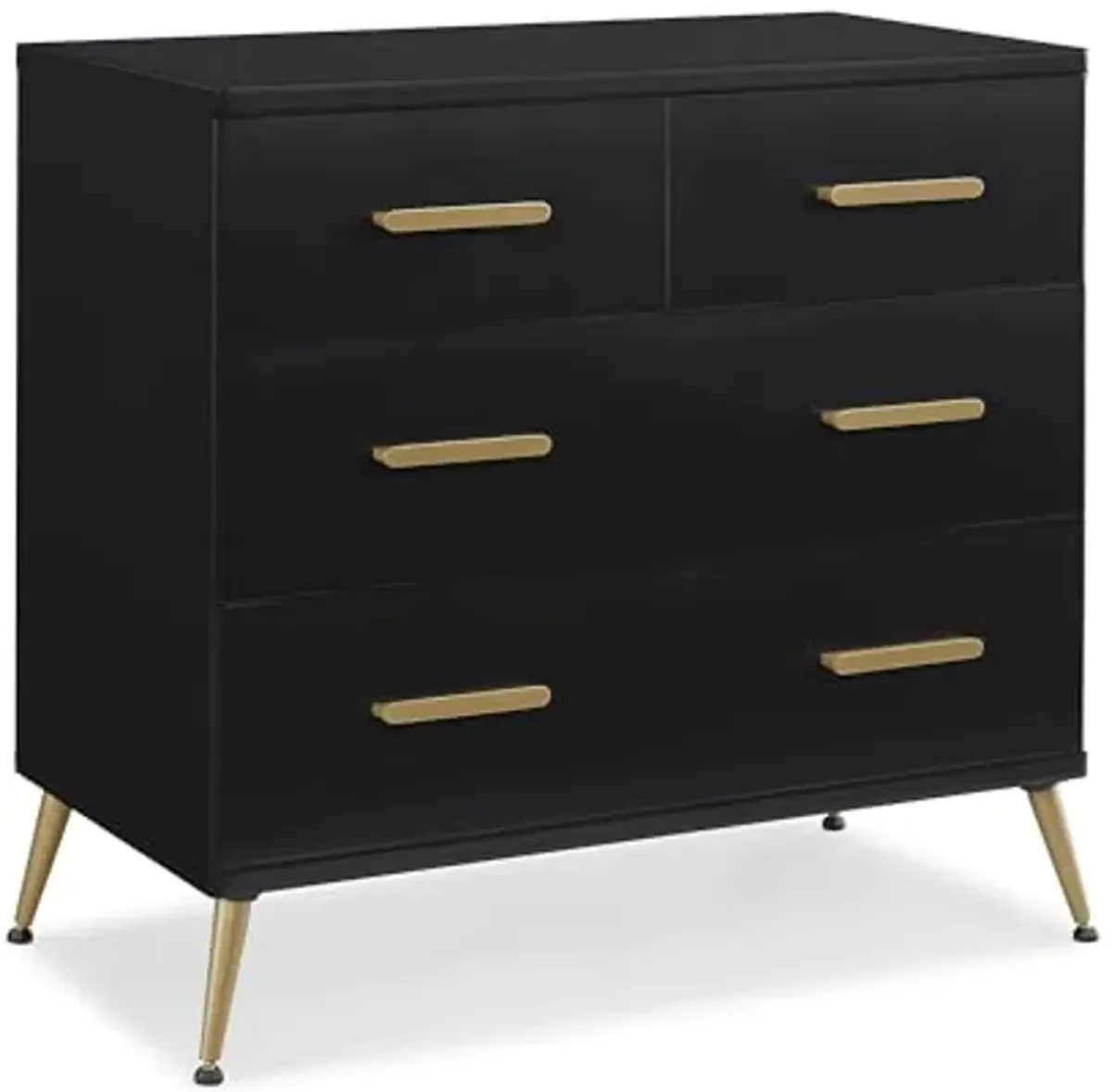 Delta Children Sloane 4 Drawer Dresser with Changing Top and Interlocking Drawers, Black/Bronze