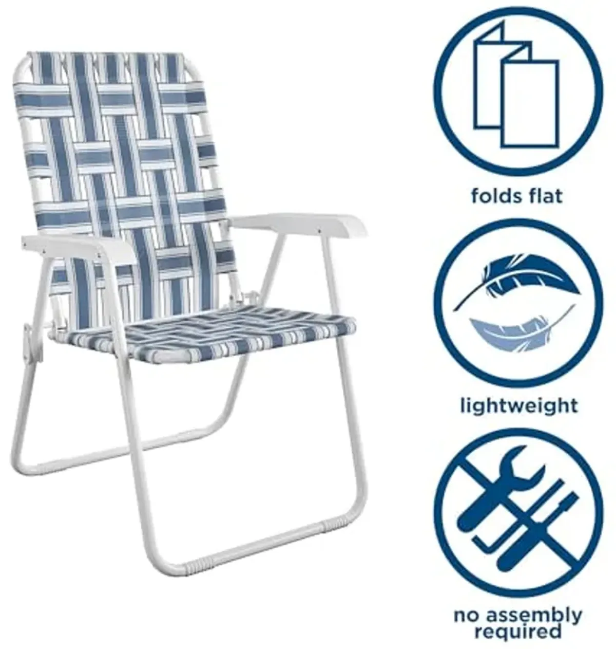 Novogratz Poolside Gossip, Priscilla Folding Chairs, 2-Pack, French Blue