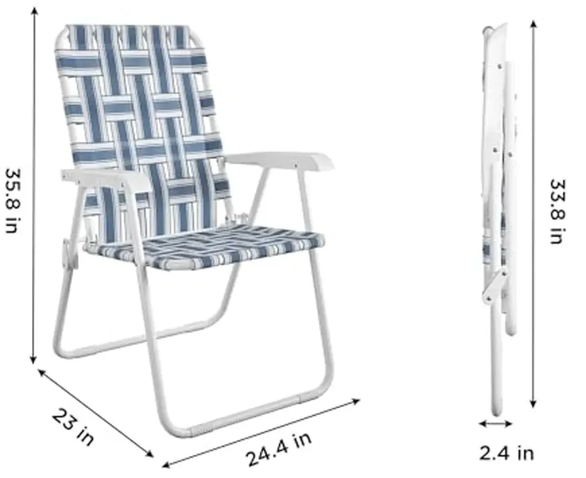 Novogratz Poolside Gossip, Priscilla Folding Chairs, 2-Pack, French Blue