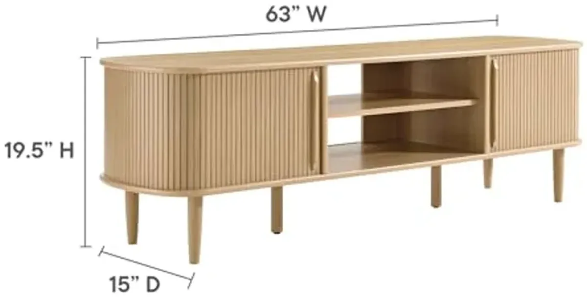 Modway EEI-6795-OAK Contour Wood, Oak, 63" TV Stand