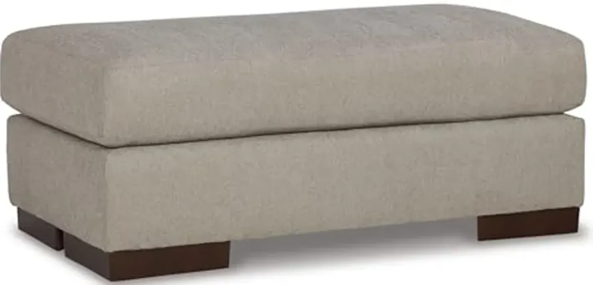 Signature Design by Ashley Maggie Contemporary Upholstered Ottoman, Light Brown