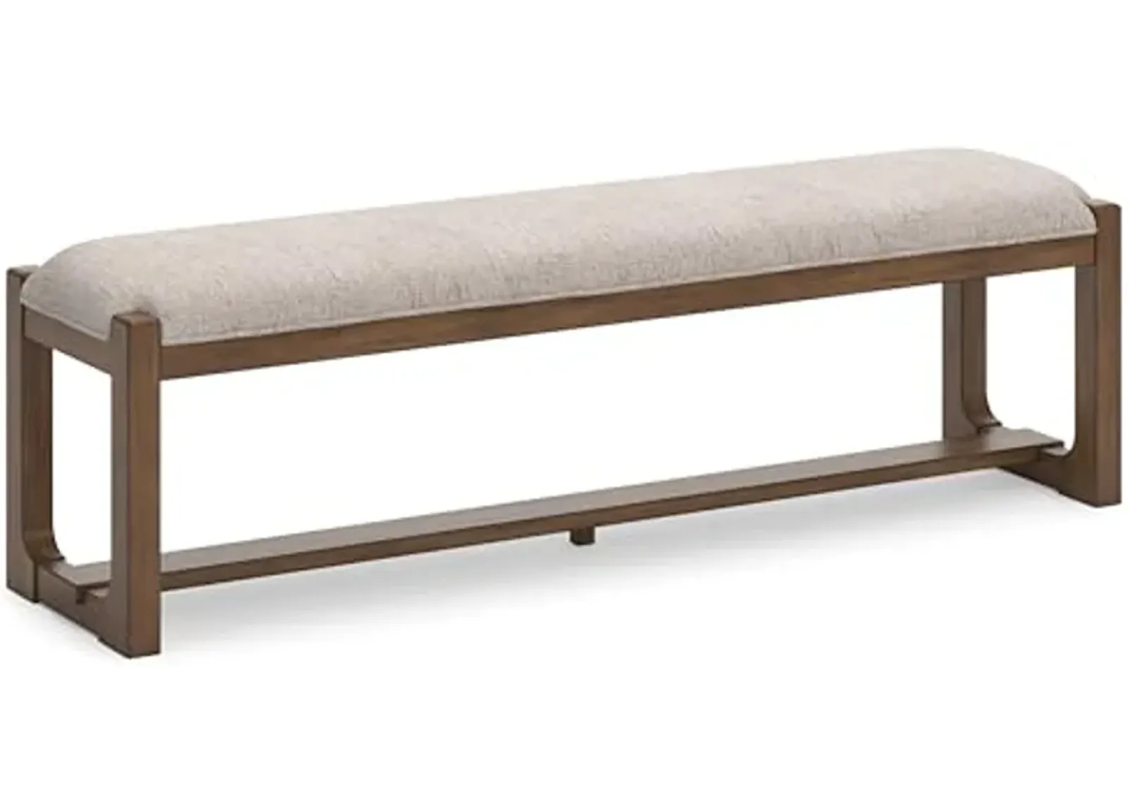 Signature Design by Ashley Cabalynn Farmhouse Upholstered 63" Dining Bench, Beige & Light Brown