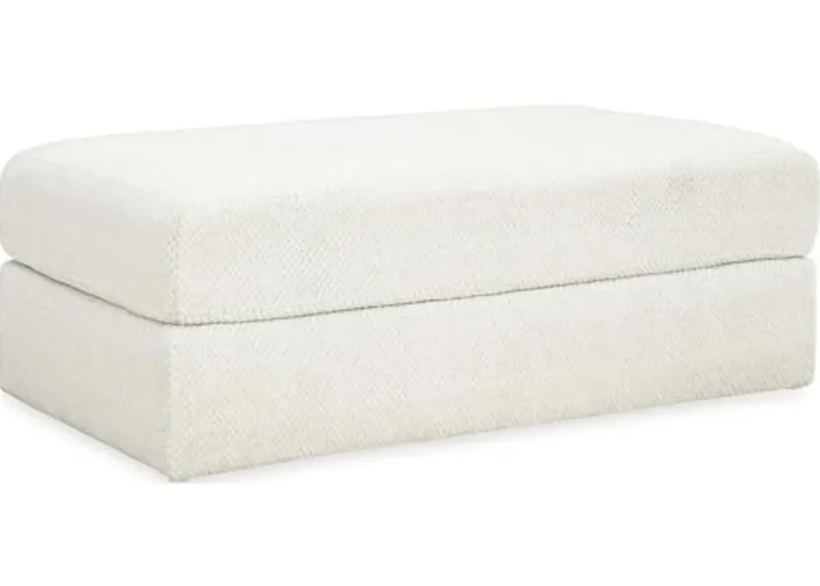 Signature Design by Ashley Karinne Contemporary Upholstered Oversized Accent Ottoman with Non-Skid Legs, White