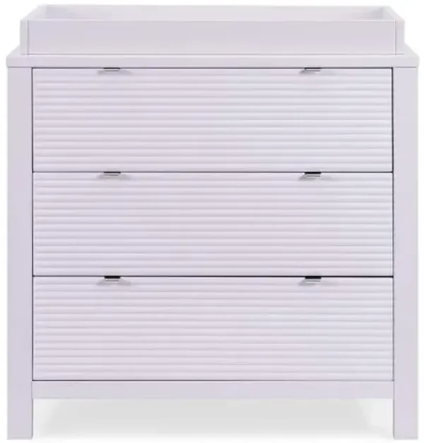Delta Children Cassie 3 Drawer Dresser with Changing Top and Interlocking Drawers, Lilac