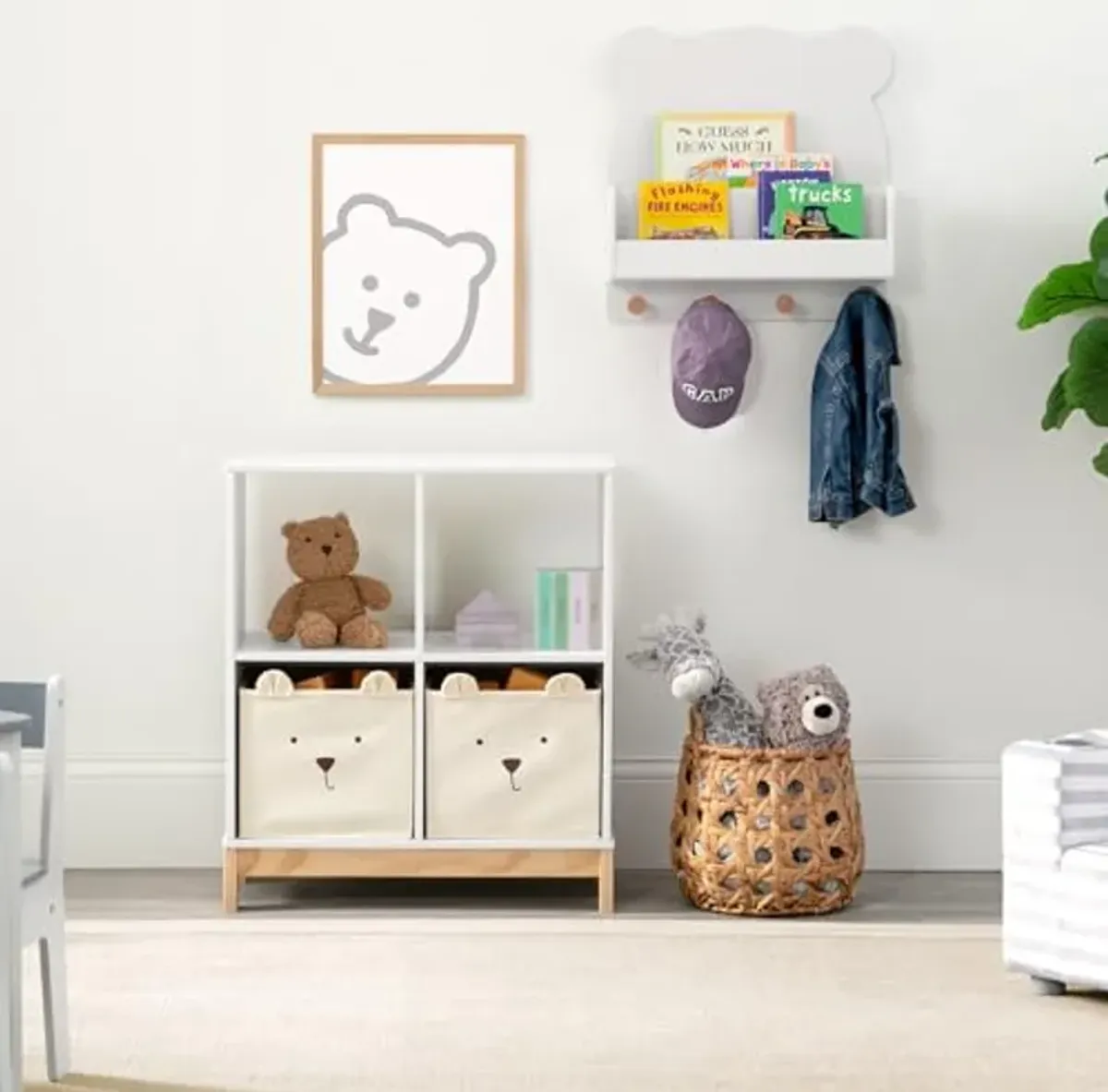 babyGap by Delta Children Brannan Bear Bookcase with Bins, White