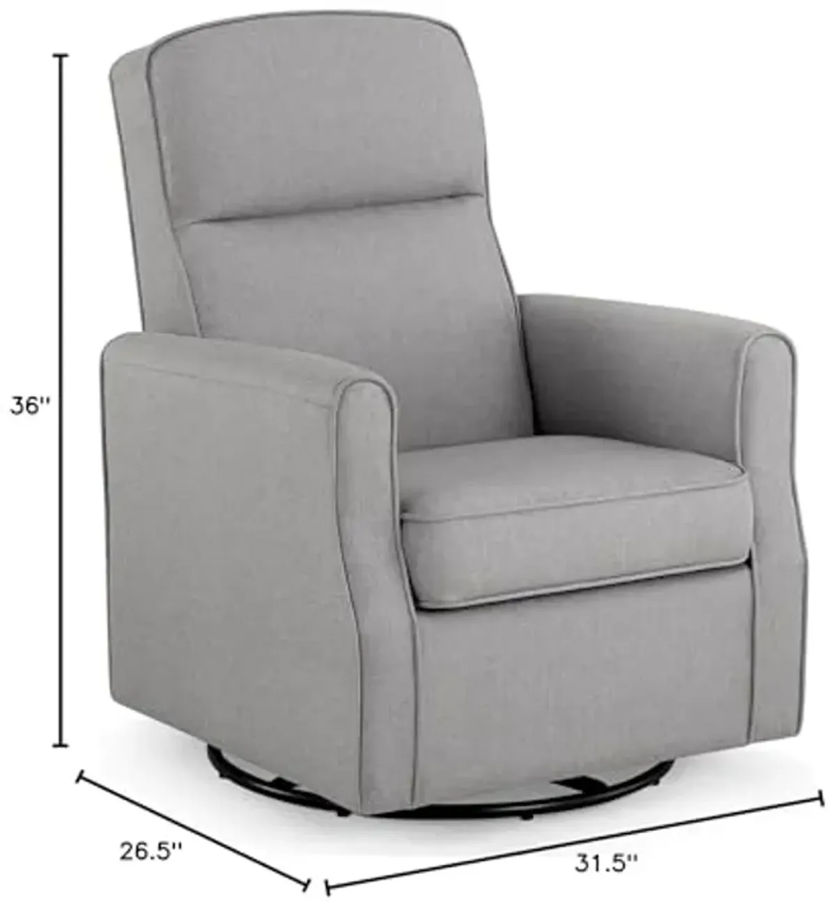 Delta Children Blair Slim Nursery Glider Swivel Rocker Chair, French Gray