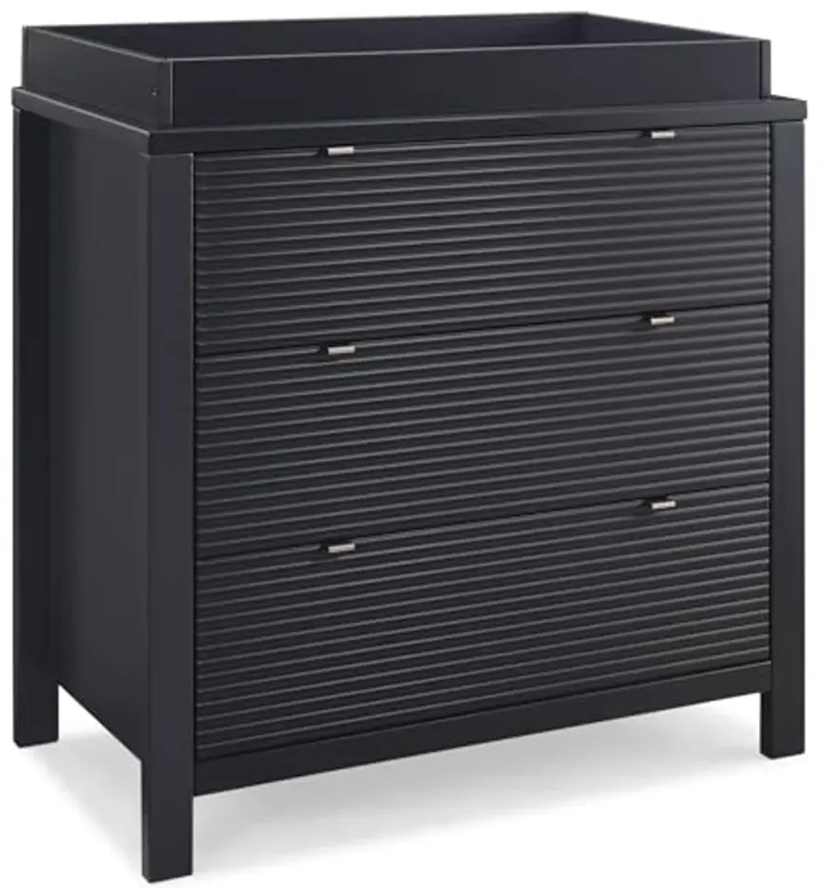 Delta Children Cassie 3 Drawer Dresser with Changing Top and Interlocking Drawers, Midnight Grey