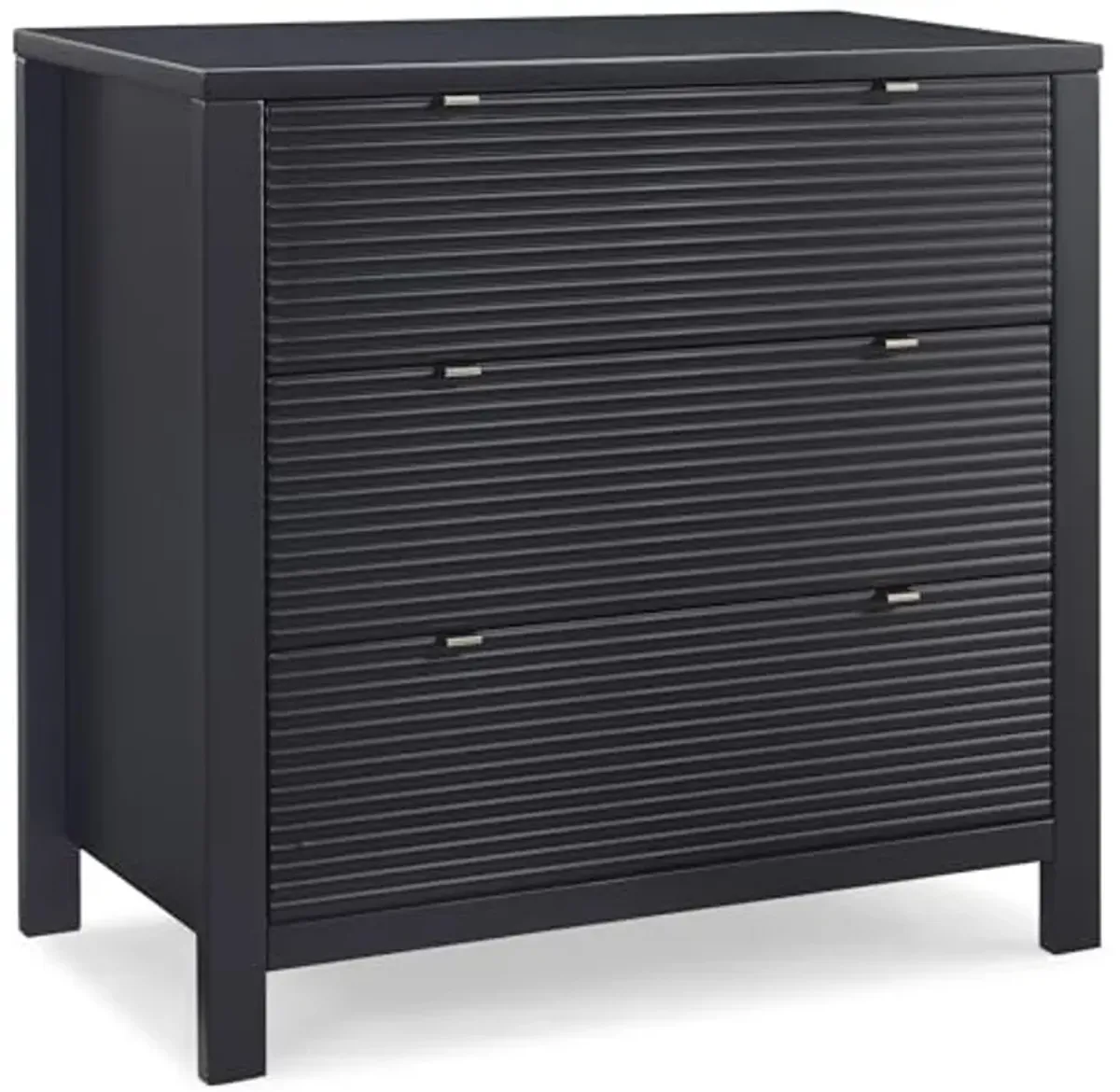 Delta Children Cassie 3 Drawer Dresser with Changing Top and Interlocking Drawers, Midnight Grey