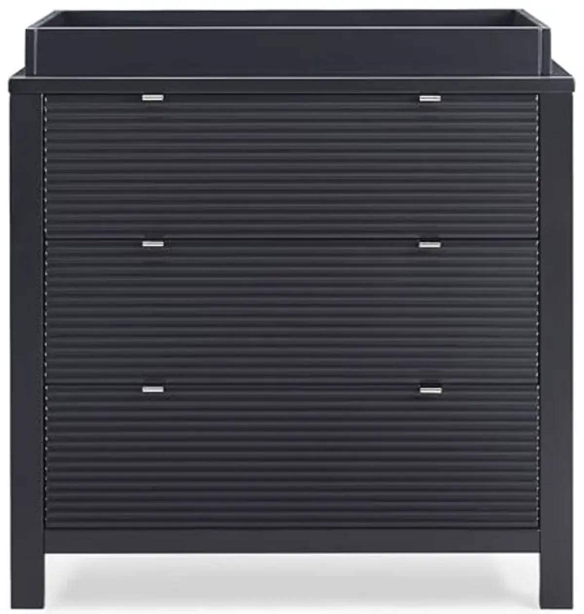 Delta Children Cassie 3 Drawer Dresser with Changing Top and Interlocking Drawers, Midnight Grey