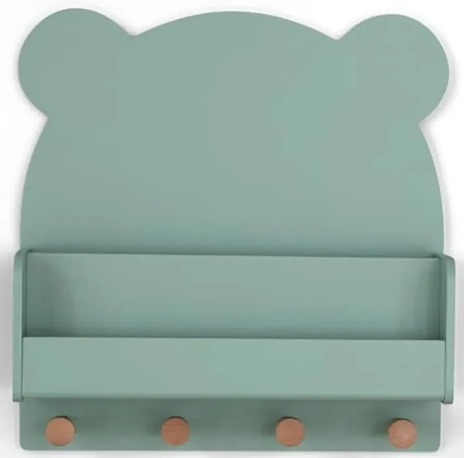 babyGap by Delta Children Brannan Bear Wall Shelf with 4 Hooks, Sage Green