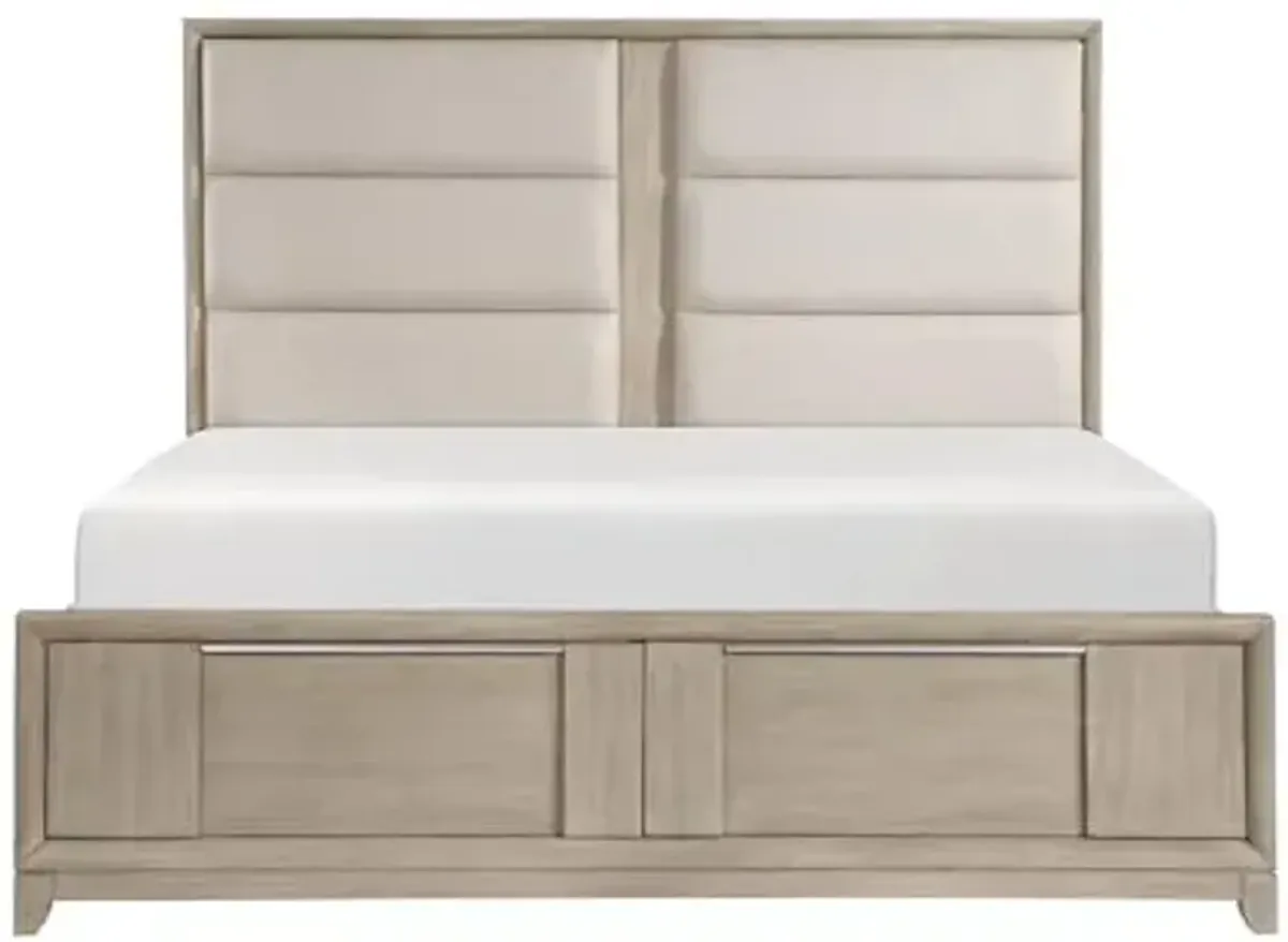 Lexicon Miller Platform Bed with Footboard Storage, Queen, Light Gray