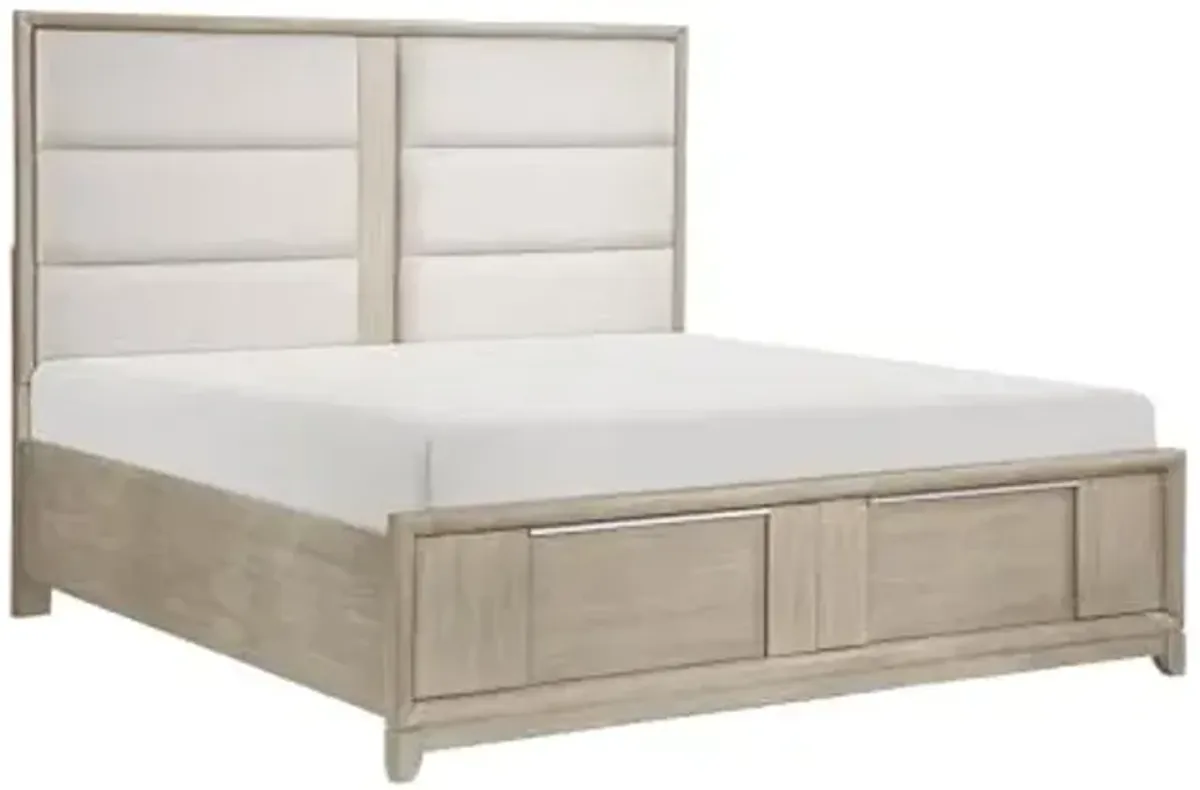 Lexicon Miller Platform Bed with Footboard Storage, Queen, Light Gray