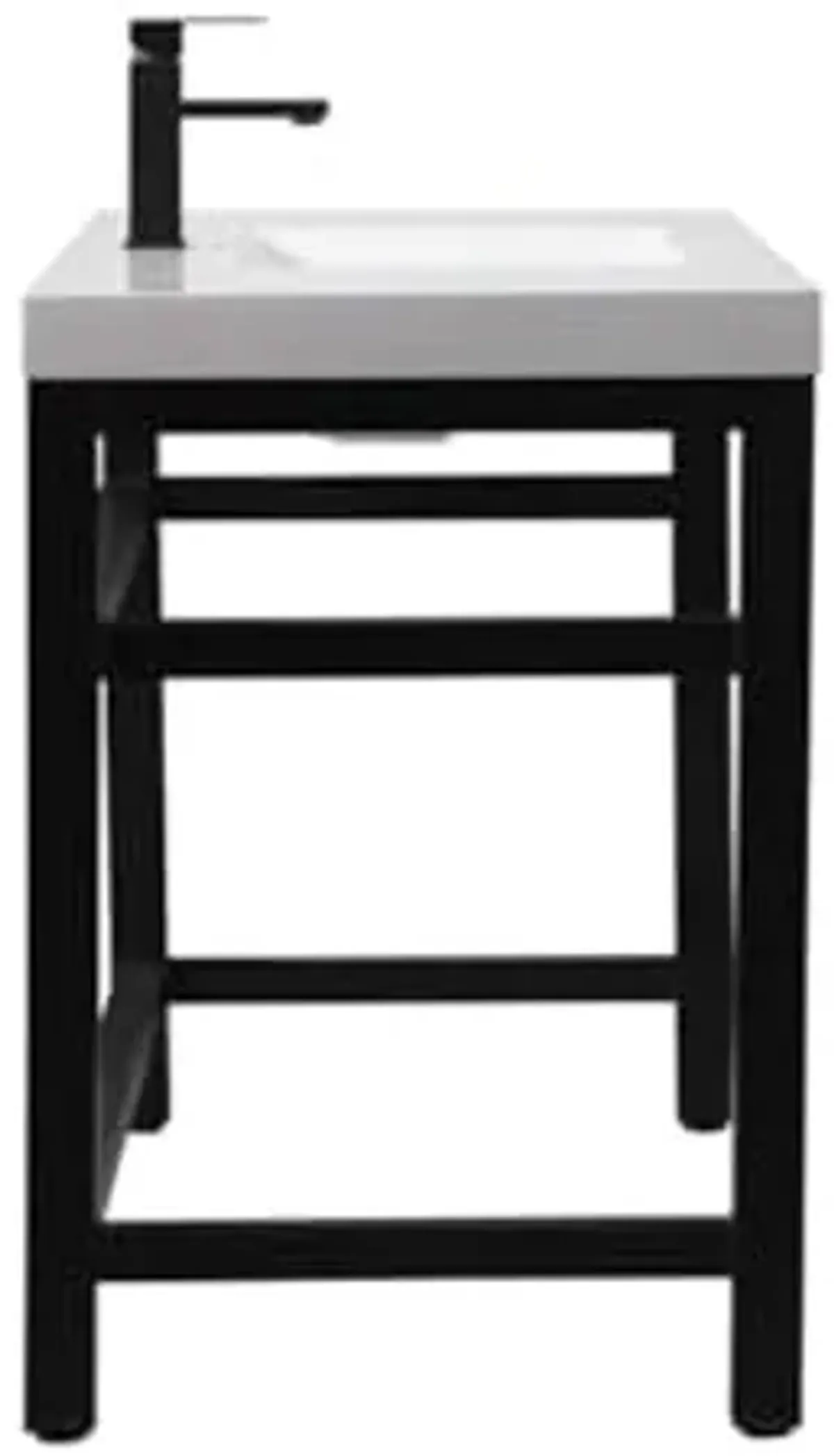 Elegant Kitchen and Bath VF14548BK 48 inch ADA Compliant Single Bathroom Metal Vanity in Black