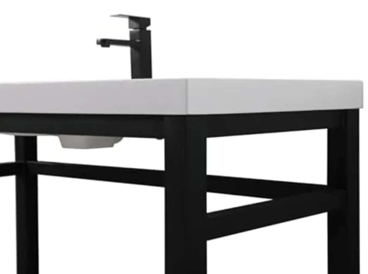 Elegant Kitchen and Bath VF14548BK 48 inch ADA Compliant Single Bathroom Metal Vanity in Black