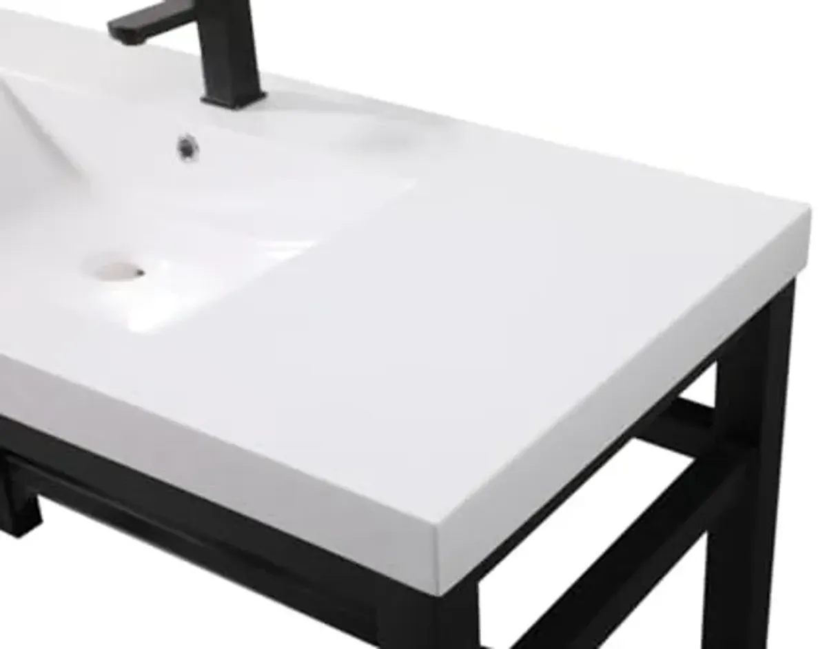 Elegant Kitchen and Bath VF14548BK 48 inch ADA Compliant Single Bathroom Metal Vanity in Black