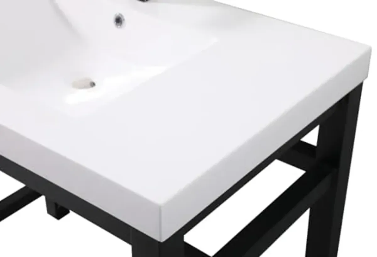 ELEGANT LIGHTING 36 inch ADA Compliant Single Bathroom Metal Vanity in Black