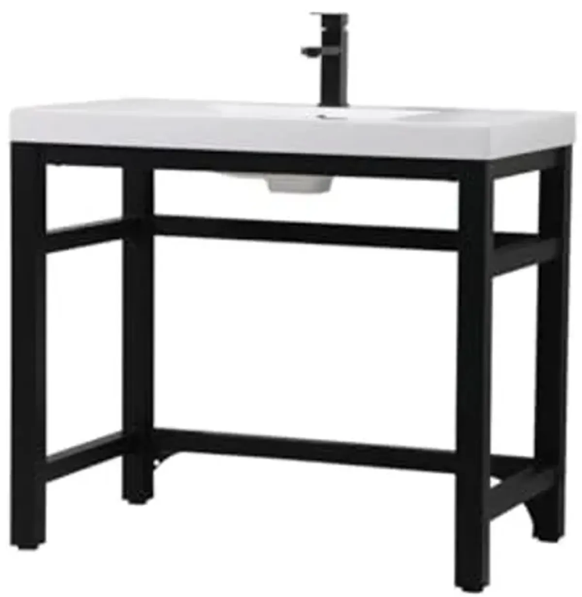 ELEGANT LIGHTING 36 inch ADA Compliant Single Bathroom Metal Vanity in Black