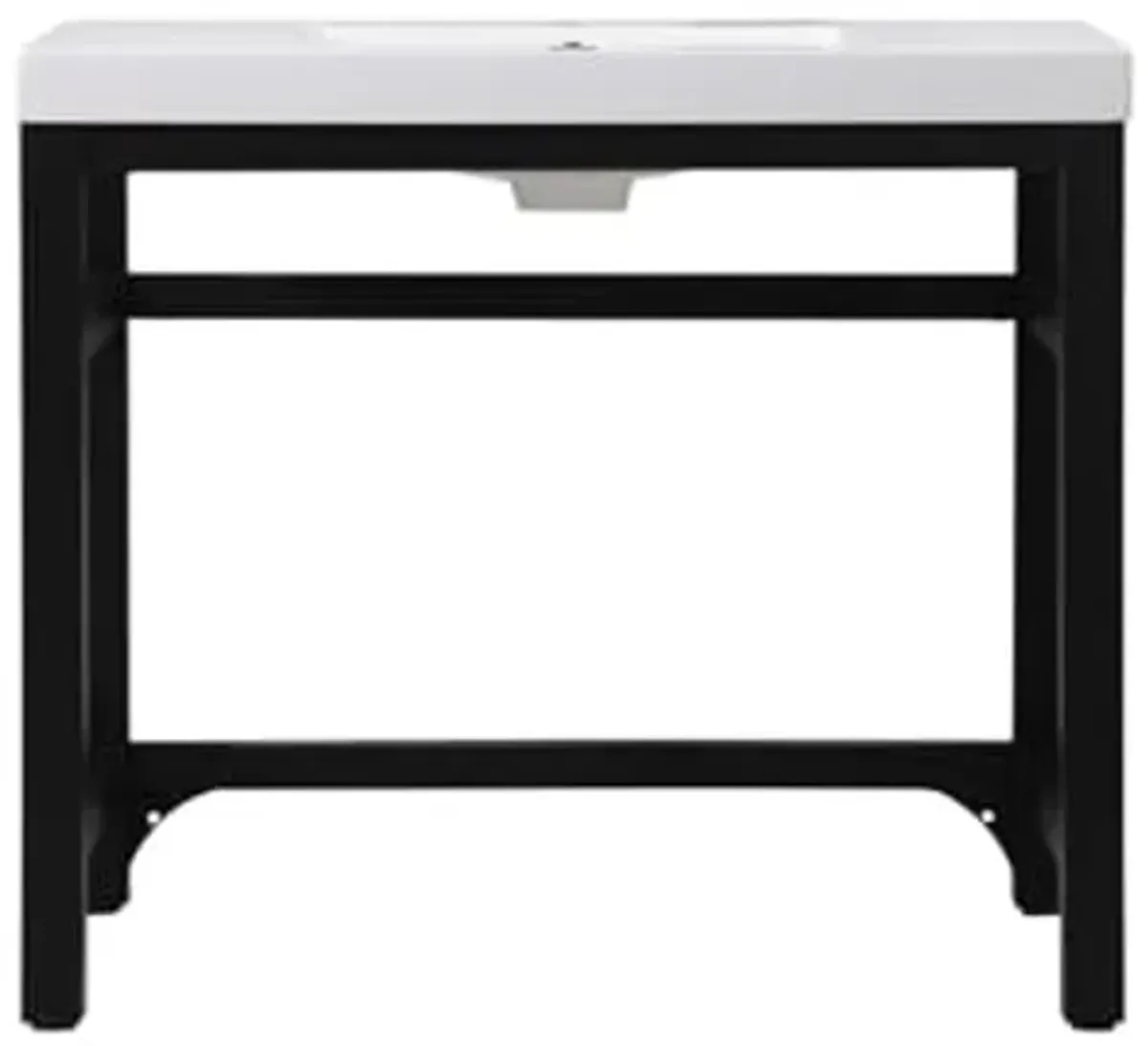 ELEGANT LIGHTING 36 inch ADA Compliant Single Bathroom Metal Vanity in Black