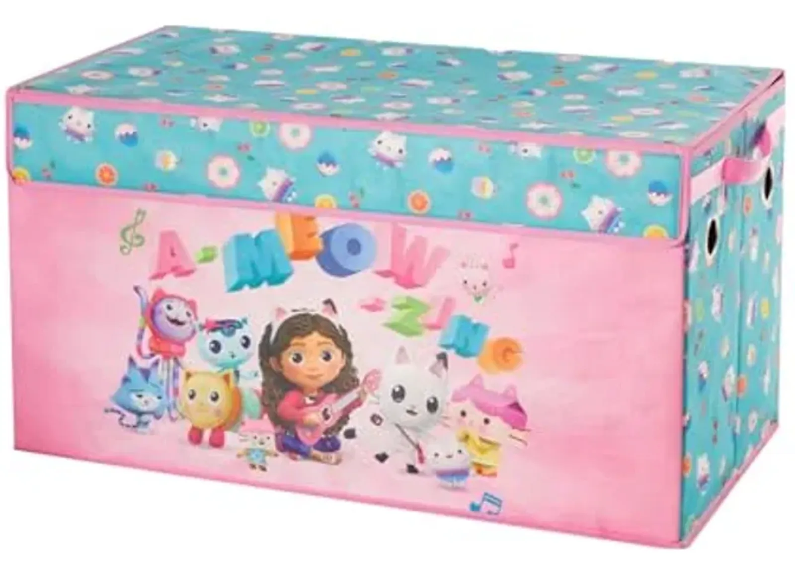 Idea Nuova Gabbys Dollhouse Collapsible Childrens Storage Trunk, Durable with Soft Lid, 28.5"x14.5"x16"