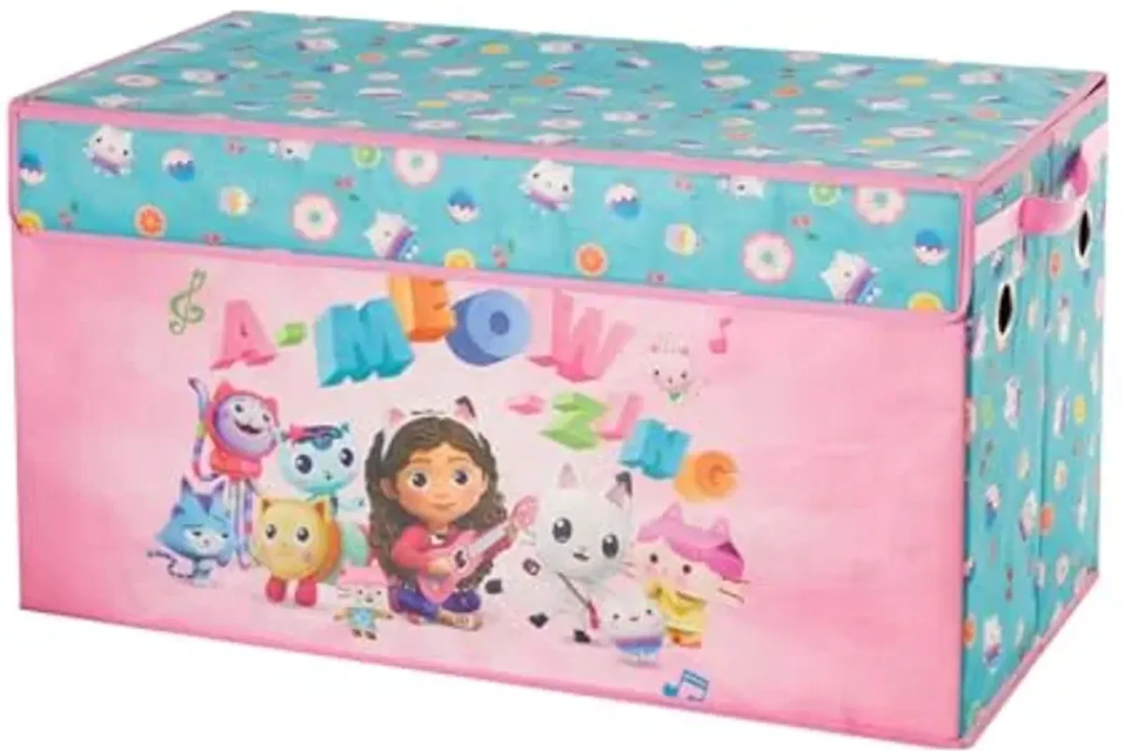 Idea Nuova Gabbys Dollhouse Collapsible Childrens Storage Trunk, Durable with Soft Lid, 28.5"x14.5"x16"