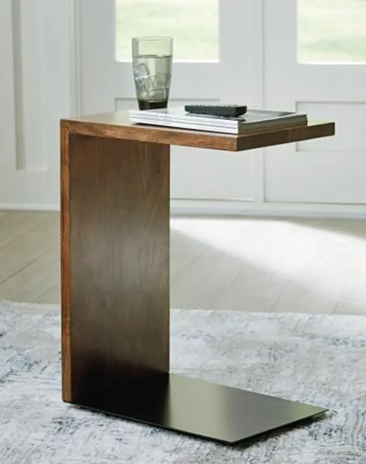 Signature Design by Ashley Wimshaw Accent Table, 12" W x 18" D x 25" H, Black & Light Brown