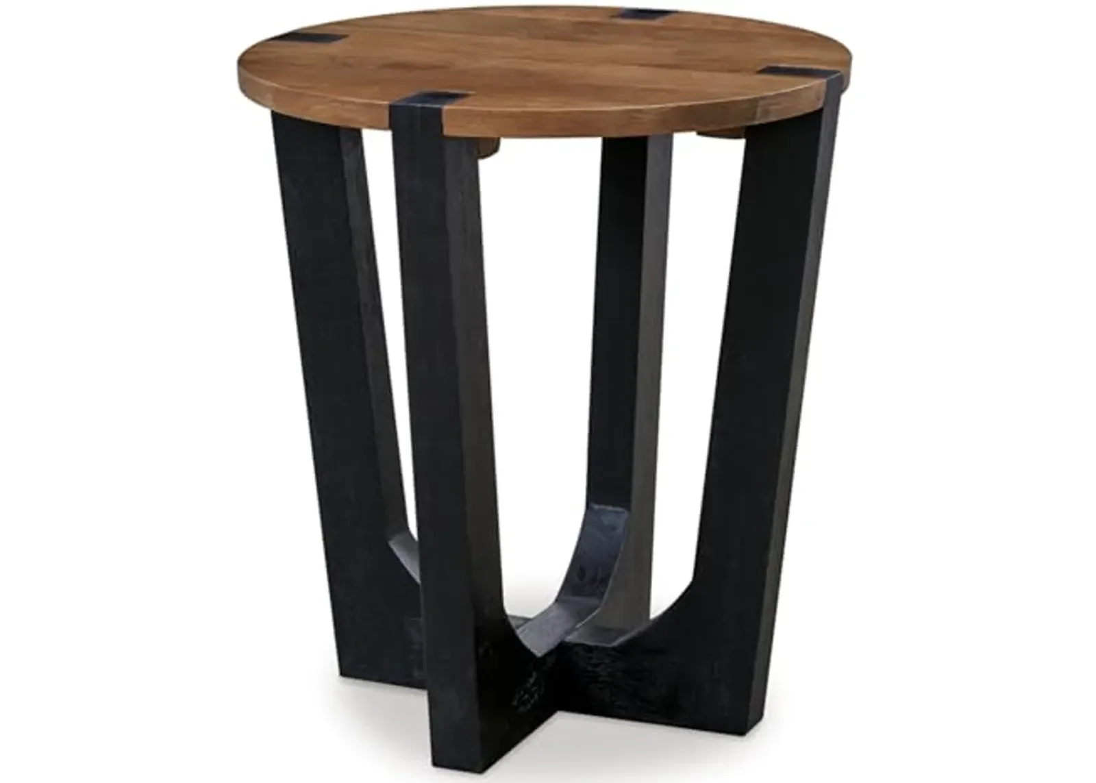 Signature Design by Ashley Hanneforth End Table, 22" W x 22" D x 24" H, Light Brown & Black