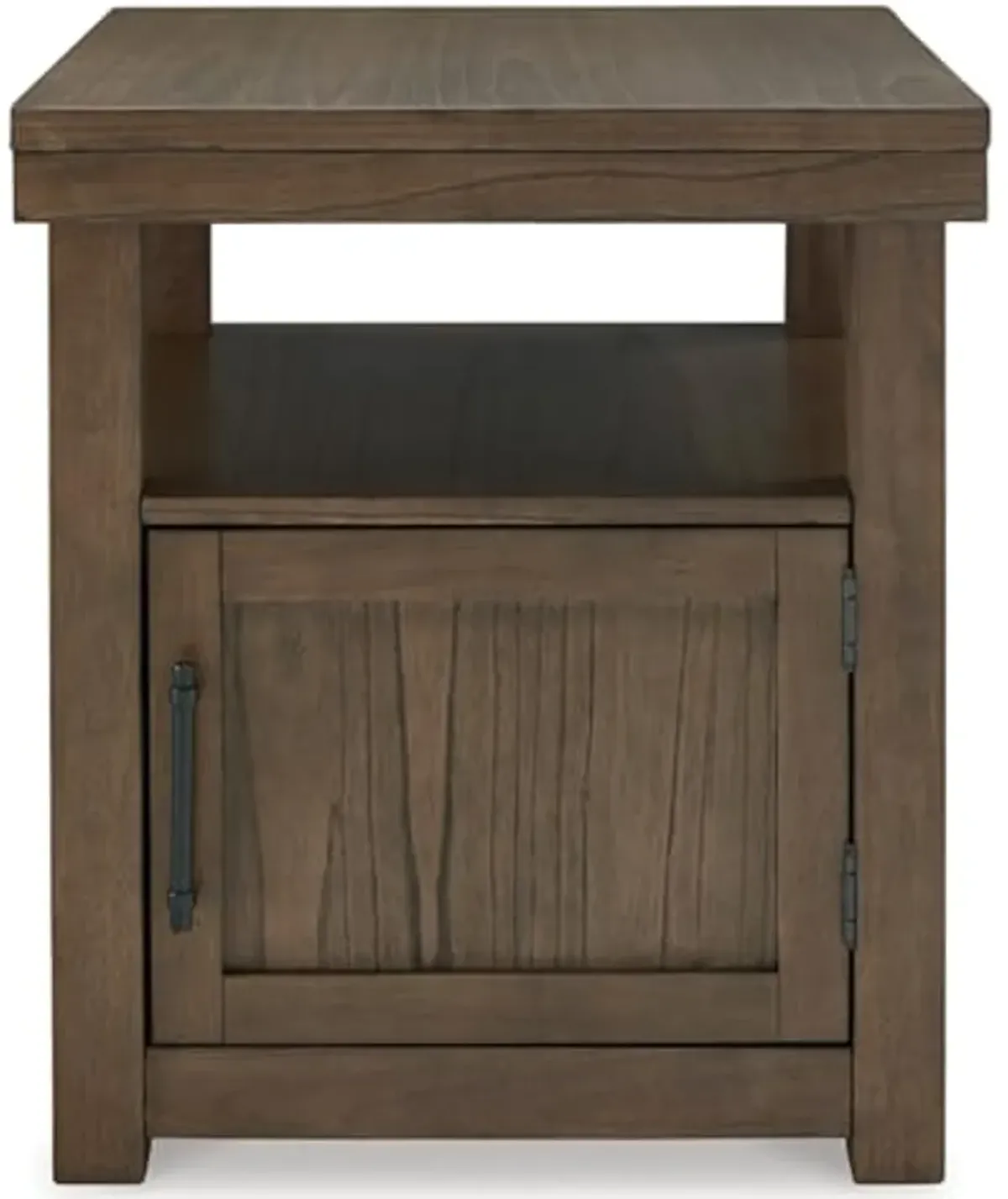 Signature Design by Ashley Boardernest Casual End Table with 1 Open Shelf and 1 Cabinet, Dark Brown