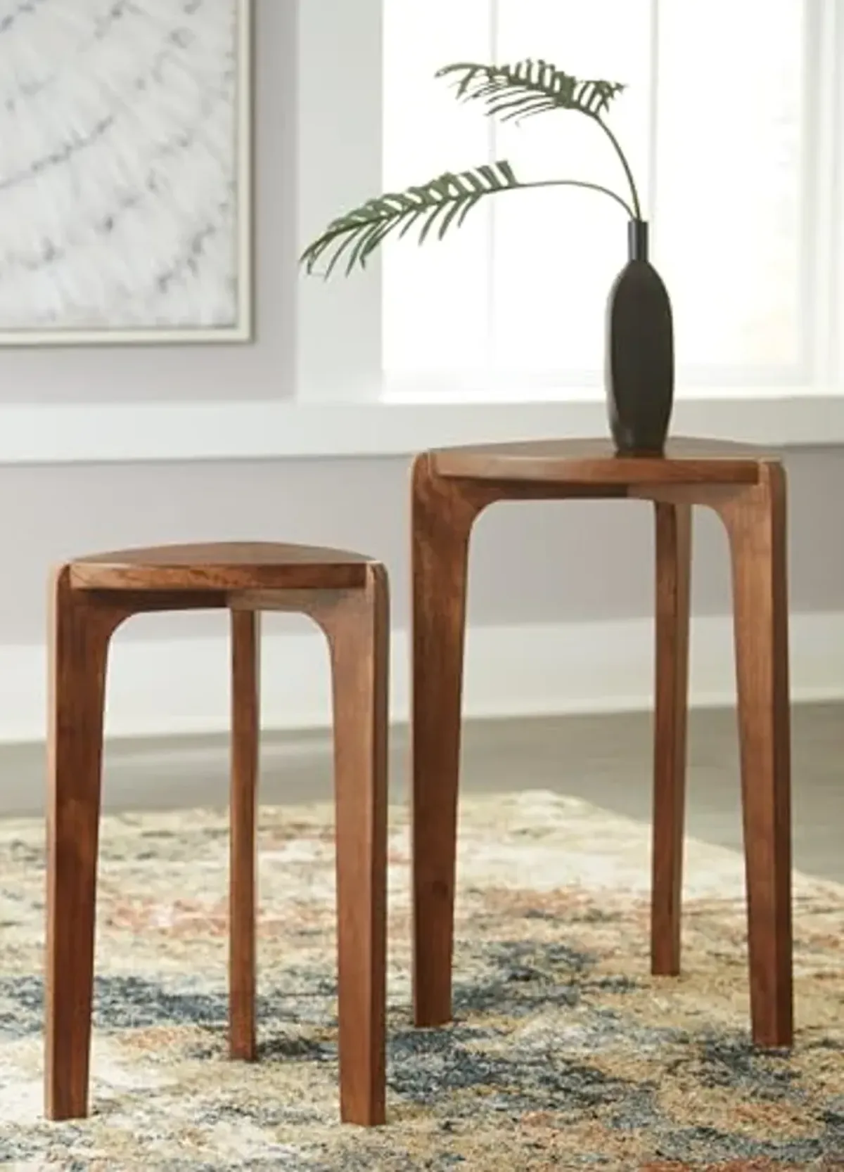 Signature Design by Ashley Brynnleigh Accent Table (Set of 2), 15" W x 15" D x 24" H, Light Brown