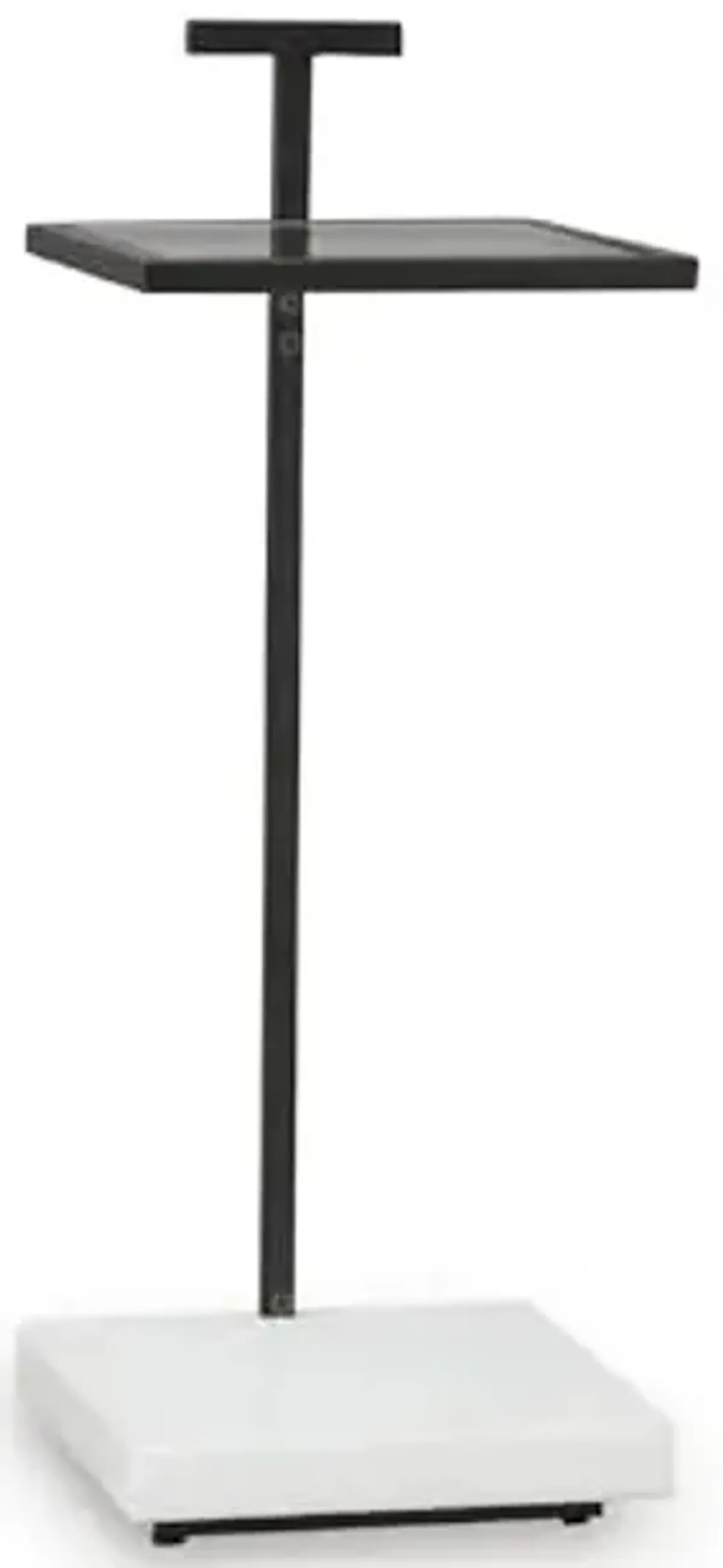 Signature Design by Ashley Mannill Modern Accent Table with Glass Top, Black & White