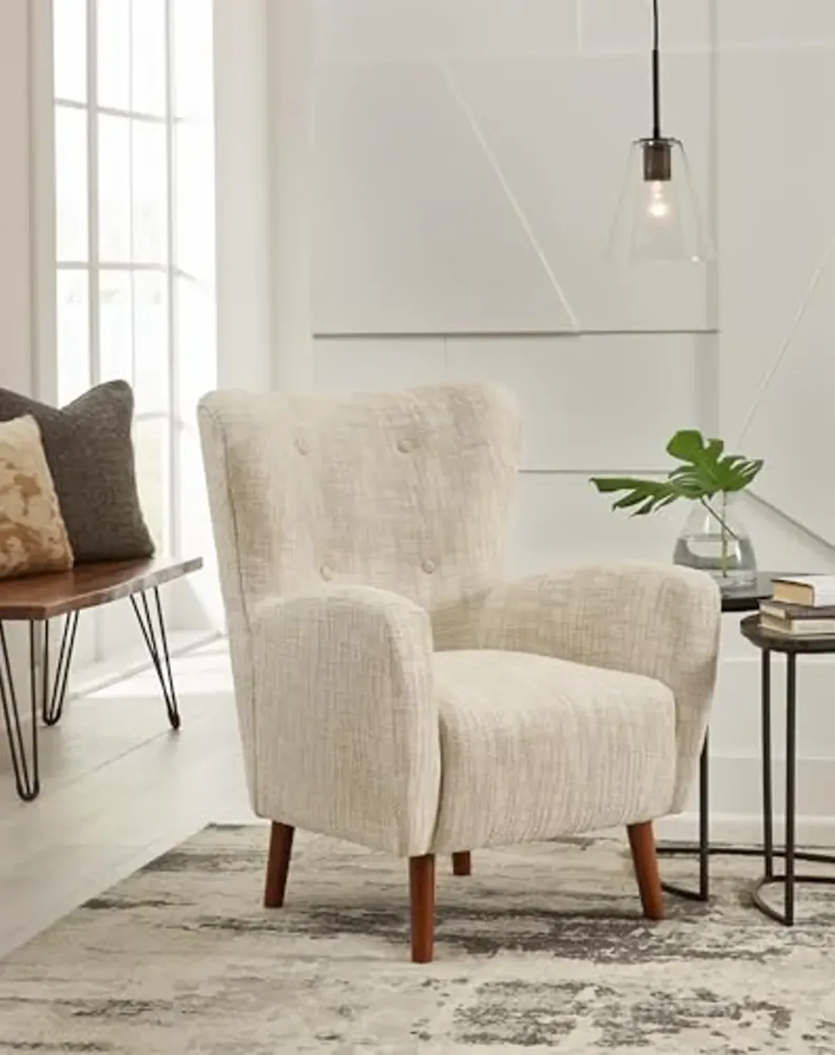 Signature Design by Ashley Jemison Next-Gen Nuvella Contemporary Tufted Upholstered Accent Chair, Beige