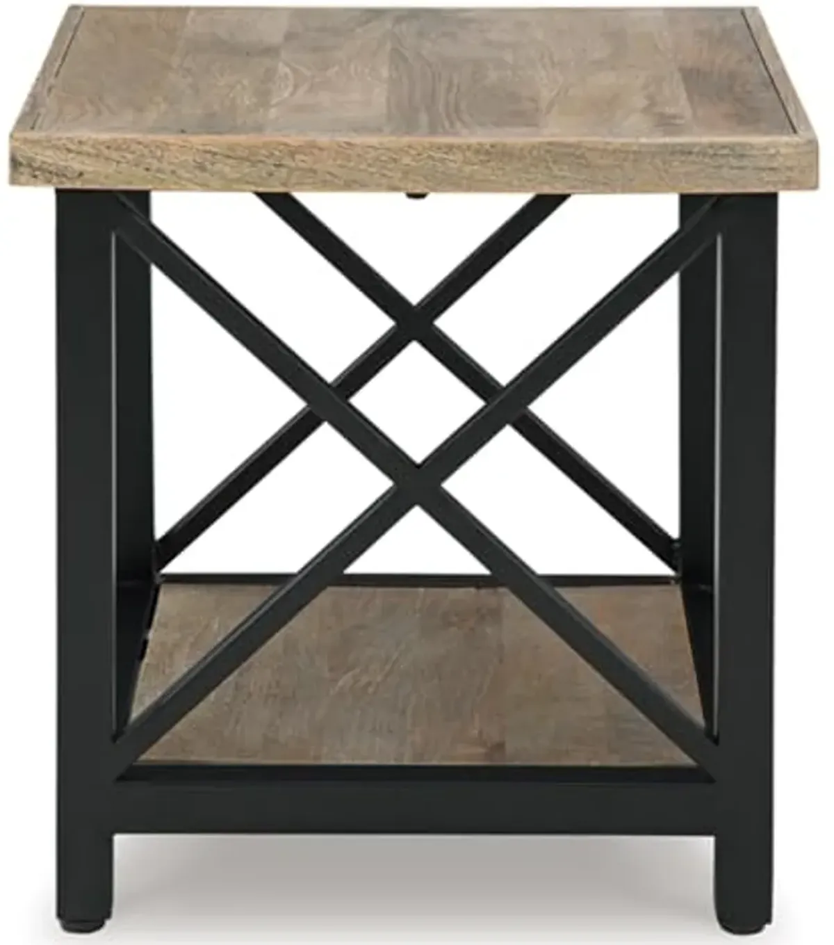 Signature Design by Ashley Bristenfort End Table, 24" W x 22" D x 24" H, Light Brown & Black