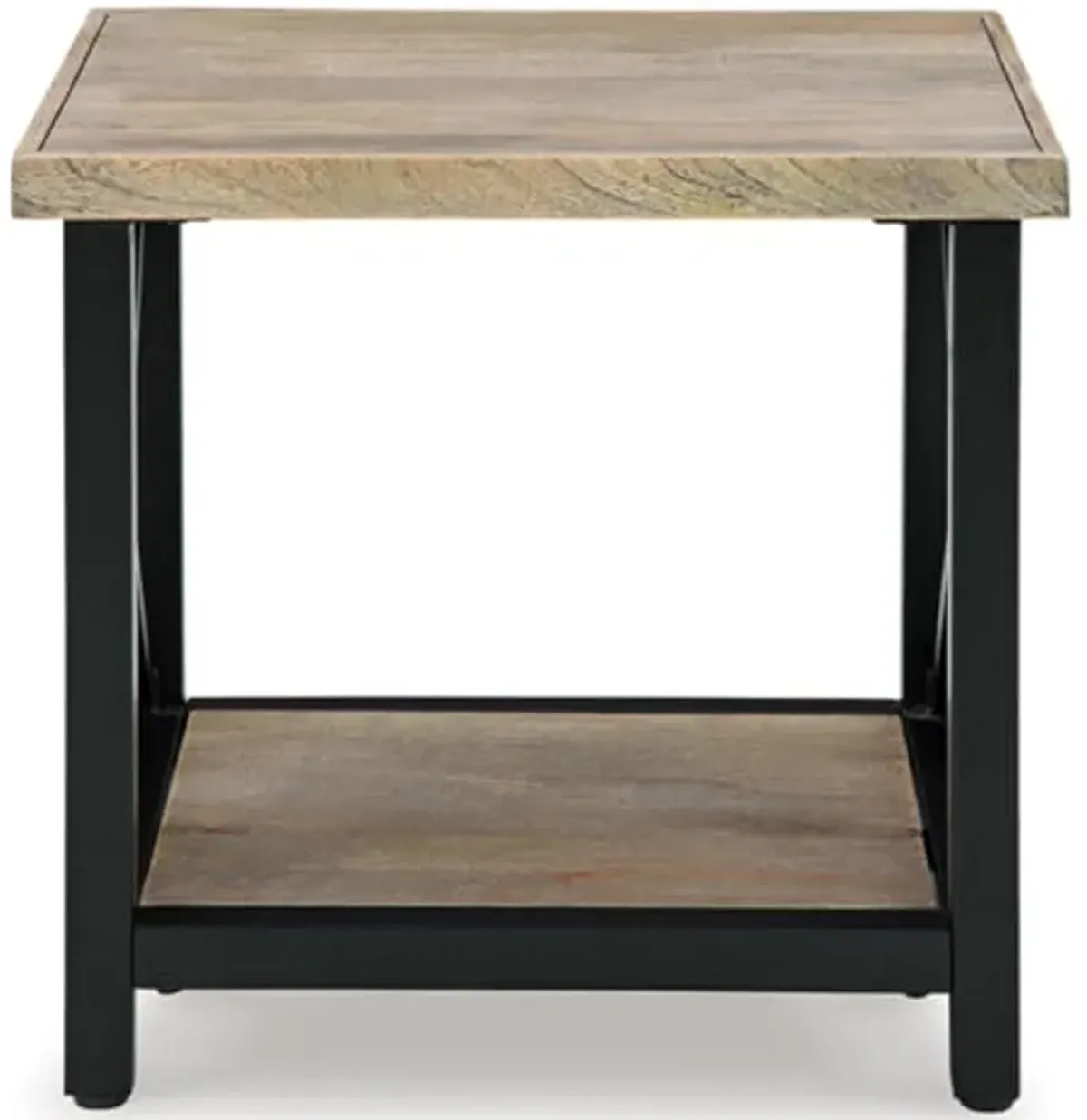 Signature Design by Ashley Bristenfort End Table, 24" W x 22" D x 24" H, Light Brown & Black