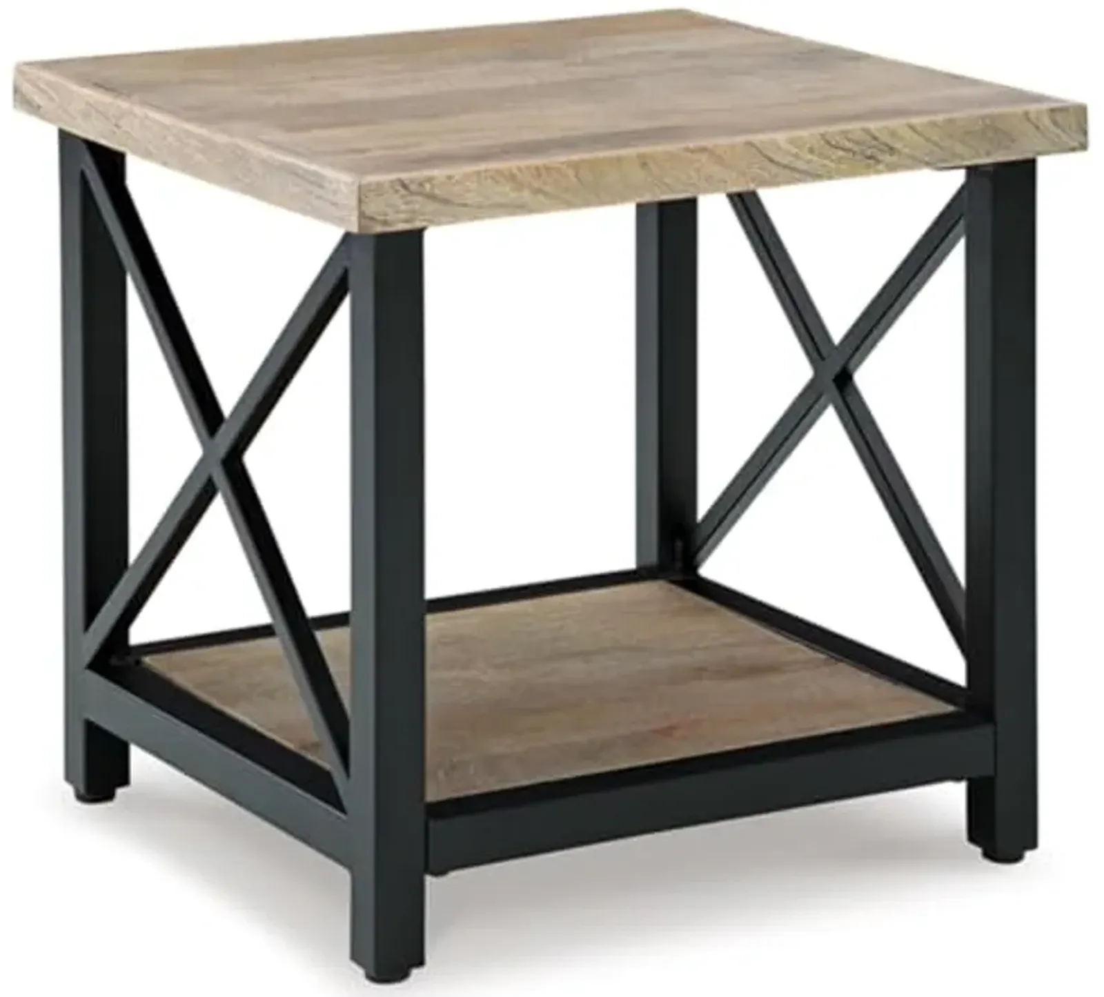 Signature Design by Ashley Bristenfort End Table, 24" W x 22" D x 24" H, Light Brown & Black