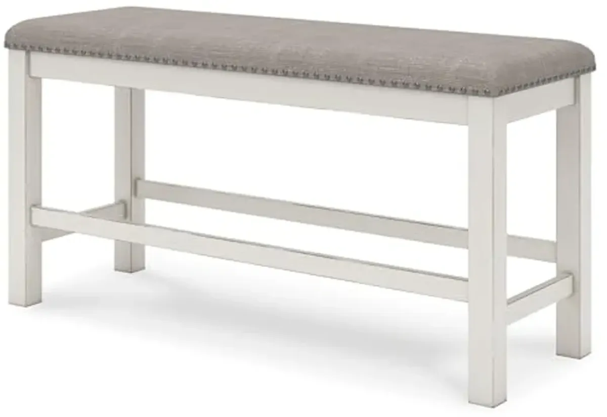 Signature Design by Ashley Robbinsdale 49" Counter Height Dining Bench, Antique White